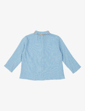 Conch embroidered-collar cotton shirt 3-12 years