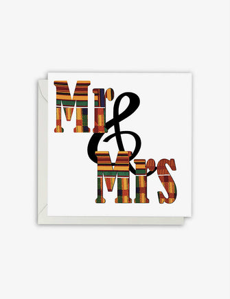 Mr & Mrs wedding greetings card 15cm x 15cm