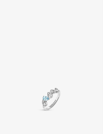 Joséphine Ronde d'Aigrettes white-gold, diamond and aquamarine ring