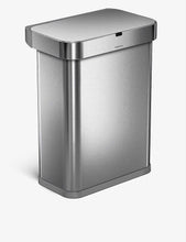 Voice and motion-controlled sensor stainless steel bin 58L