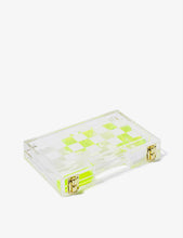 Chess and Checkers travel-sized lucite board game