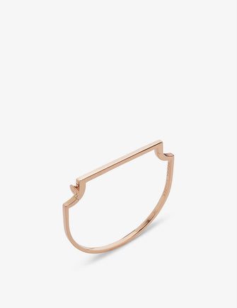 Signature skinny 18ct rose gold-plated vermeil bangle bracelet