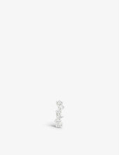 Gem sterling silver and white cubic zirconia clicker earring