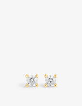 Mystic Simple 18ct gold-plated sterling silver and zirconia stud earrings