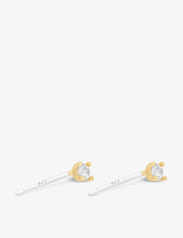 Mystic Simple 18ct gold-plated sterling silver and zirconia stud earrings