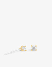 Mystic Simple 18ct gold-plated sterling silver and zirconia stud earrings