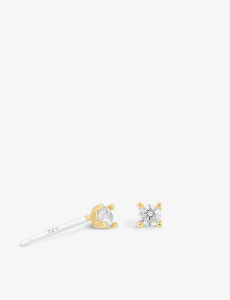 Mystic Simple 18ct gold-plated sterling silver and zirconia stud earrings