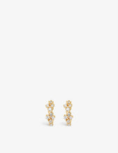 Mystic Gem 18ct yellow gold-plated sterling-silver and cubic zirconia huggie earrings