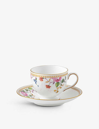 Rose Gold Peony fine bone china teacup and saucer 177ml