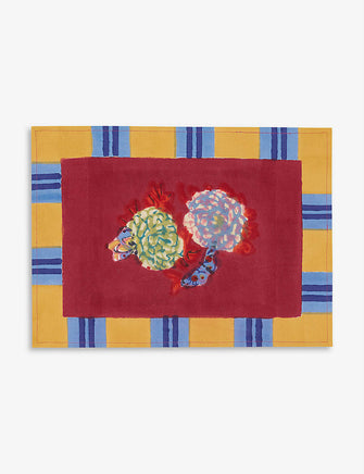 Queen Flower hand-printed cotton placemat 50cm