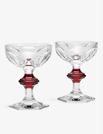 Harcourt 1842 crystal champagne coupe glasses set of two