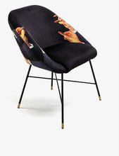 Seletti wears TOILETPAPER lipstick-print velvet chair 50cm x 60cm