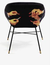 Seletti wears TOILETPAPER lipstick-print velvet chair 50cm x 60cm