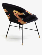 Seletti wears TOILETPAPER lipstick-print velvet chair 50cm x 60cm