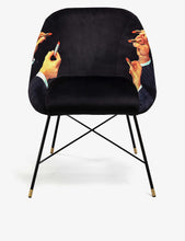 Seletti wears TOILETPAPER lipstick-print velvet chair 50cm x 60cm