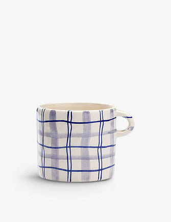 Country Love checked-pattern ceramic mug 10cm