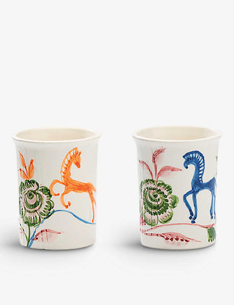 Flower Parade floral ceramic cups set of two