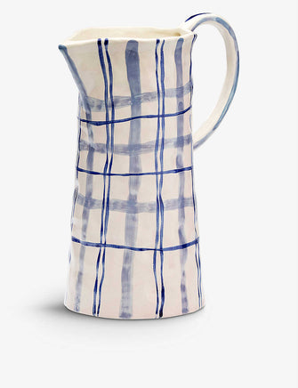 Country Love checked ceramic carafe 38cm