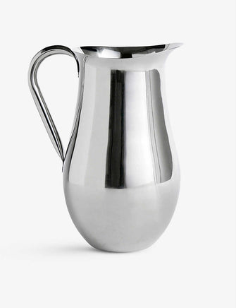 Wide-rimmed Indian steel pitcher 1.8L