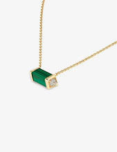 Les Berlingots de Cartier medium 18ct yellow-gold, 0.33ct brilliant-cut diamond and malachite pendant necklace