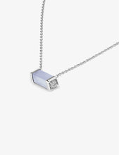 Les Berlingots de Cartier 18ct white-gold, 0.33ct brilliant-cut diamond and blue chalcedony pendant necklace