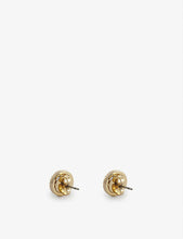 Miller brass, titanium and crystal stud earrings