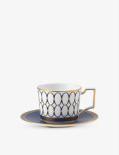 Renaissance Gold graphic-print bone china espresso cup and saucer