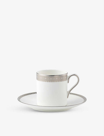 Vera Wang Lace Platinum bone china coffee cup and saucer set