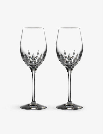 Lismore Essence crystal white wine glasses set of two