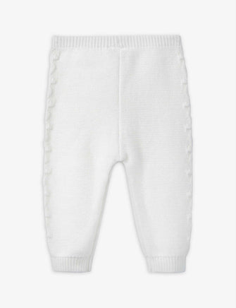 Cable-knit trim cotton leggings 0-24 months