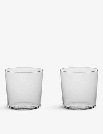 Lead-free crystal rocks glasses set of two