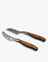 Logo-engraved stainless-steel cheese knives set of two