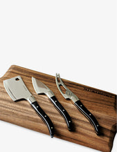 Logo-engraved stainless-steel cheese knives set of three