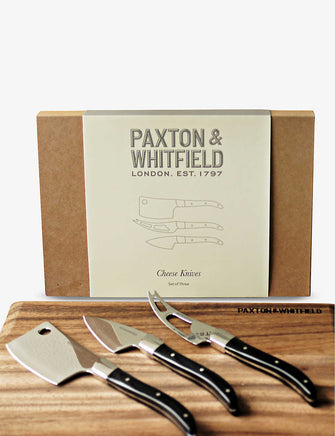 Logo-engraved stainless-steel cheese knives set of three