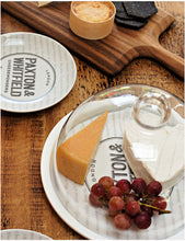 Logo-print porcelain cheese plates set of four