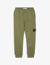 Brand-patch tapered cotton-jersey jogging bottoms 4-14 years