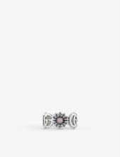 GG Marmont floral-motif sterling-silver and mother-of-pearl ring