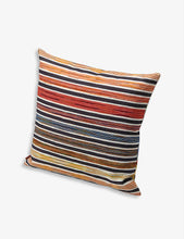 Annapolis striped and floral-pattern cotton and linen-blend cushion 40cm x 40cm