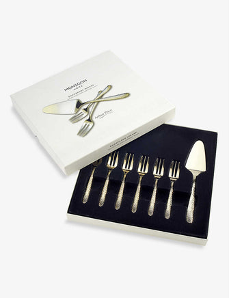 Champagne Mirage stainless steel 7-piece pastry serving set