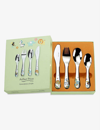 Jungle stainless steel children's 4-piece cutlery set