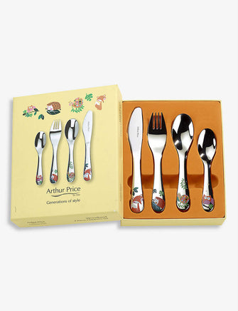 Woodland stainless steel children's 4-piece cutlery set