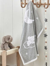 Sleepy Kimbo elephant print cotton baby blanket 100cm x 75cm