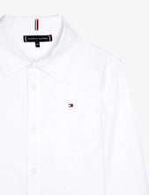 Logo-embroidered cotton-blend shirt 4-16 years