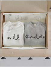 Milk Chocolate organic-cotton playsuit gift set 0-3 months