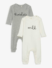 Milk Chocolate organic-cotton playsuit gift set 0-3 months