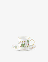 Wild Strawberry bone china coffee cup and saucer set