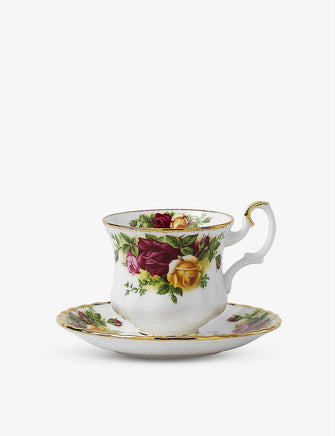 Old Country Roses fine china teacup and saucer set