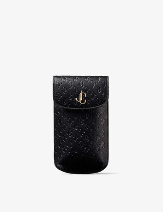 Varenne logo-embossed leather-blend phone case