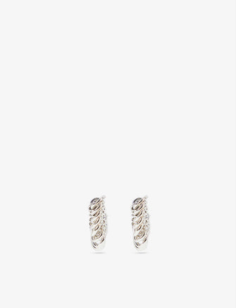 Disc sterling-silver hoop earrings