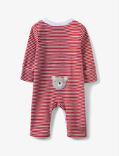 Bear patch striped cotton sleepsuit 0-24 months